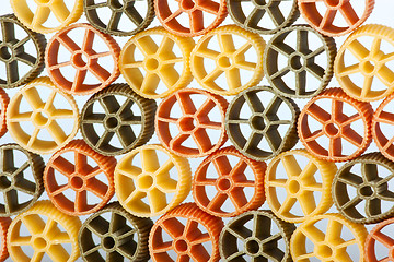 Image showing Tricolor pasta on white background