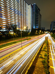 Image showing traffic in city at night