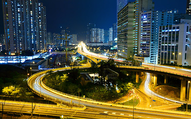 Image showing Highway in city at night