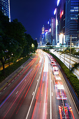 Image showing traffic in Hong Kong at night 