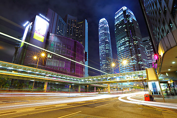 Image showing light trails in mega city at night