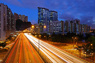 Image showing Highway in city at night