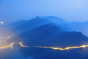 Image showing mountain in sunset