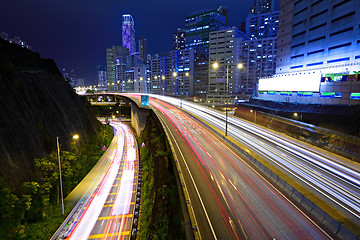 Image showing traffic in city at night