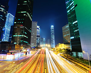 Image showing traffic in city at night