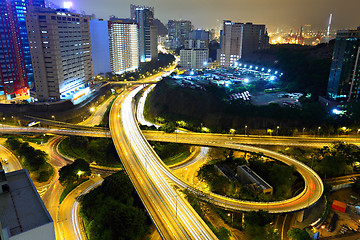 Image showing Highway in city at night