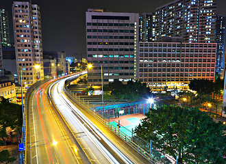 Image showing Highway in city at night