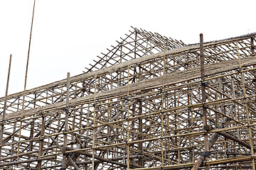 Image showing Bamboo scaffolding