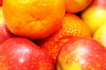 Image showing Apples and tangerines