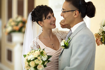 Image showing The bride and groom