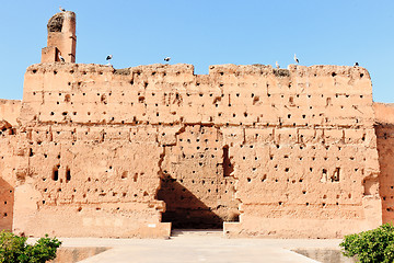 Image showing Ancient wall at El-Badi Palace