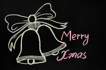 Image showing Jingle bells drawn with chalk