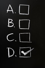 Image showing Checkboxes on blackboard