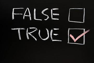 Image showing True and false checkboxes