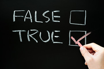 Image showing True and false checkboxes