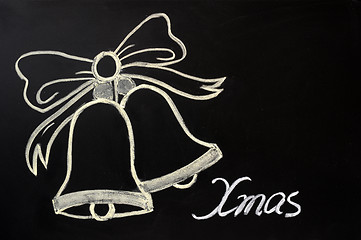 Image showing Jingle bells drawn with chalk