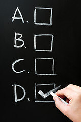 Image showing Checkboxes on blackboard