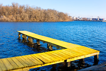 Image showing Old wooden pier