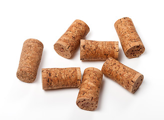 Image showing Wine corks on white background