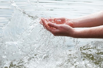 Image showing hand an water