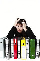 Image showing Stressed office worker