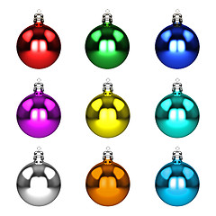 Image showing Set christmas decorations isolated on white