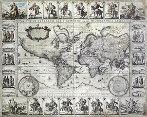 Image showing Vintage map of the world