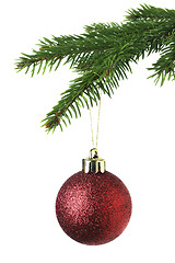 Image showing Christmas ornament on the tree