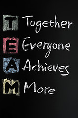 Image showing TEAM acronym written in colorful chalk