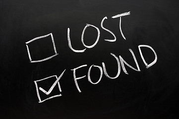 Image showing Lost and found check boxes