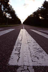 Image showing Asplhalt road, pedestrian crossings and markings.