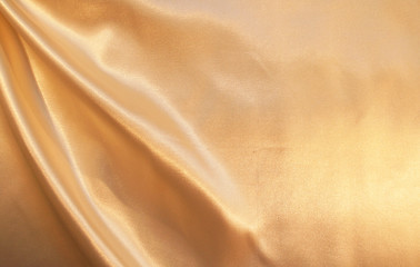 Image showing Smooth elegant golden silk as background