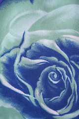 Image showing Water colour pattern from rose on a fabric can use as background