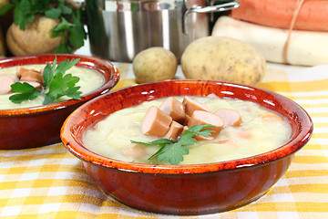 Image showing Cream of potato soup