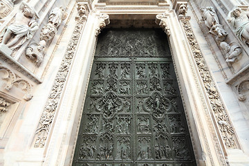 Image showing Milan cathedral door