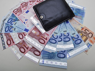 Image showing Wallet and Euro notes