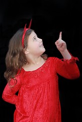 Image showing Little girl in red dress