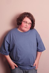 Image showing Young boy in blue shirt