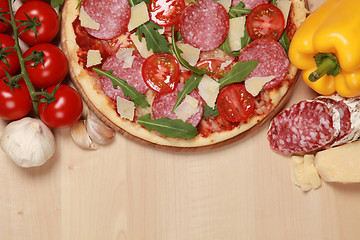 Image showing Ingredients for Pizza Salami