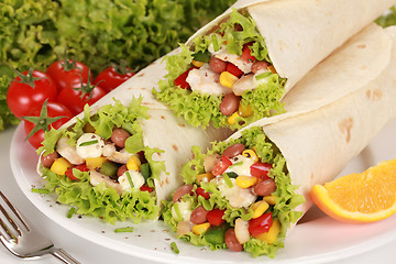 Image showing Chicken Wrap Sandwiches