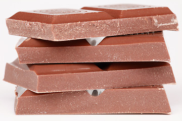 Image showing Stack of milk chocolate