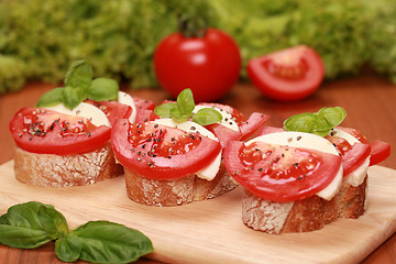 Image showing Fingerfood with mozzarella