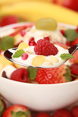 Image showing Muesli on a spoon