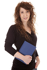 Image showing Attractive young student with textbook