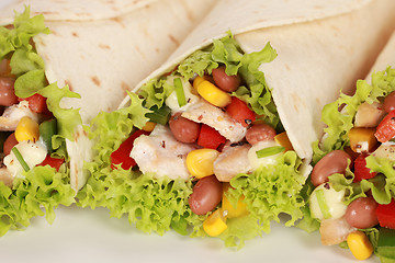 Image showing Chicken Wrap Sandwich