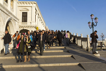 Image showing Group of tourists