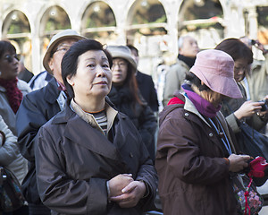 Image showing Tourist at St Mark square.