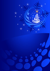 Image showing Blue Christmas template