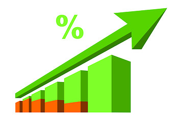 Image showing Business graph with arrow