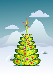 Image showing Christmas tree, vector 